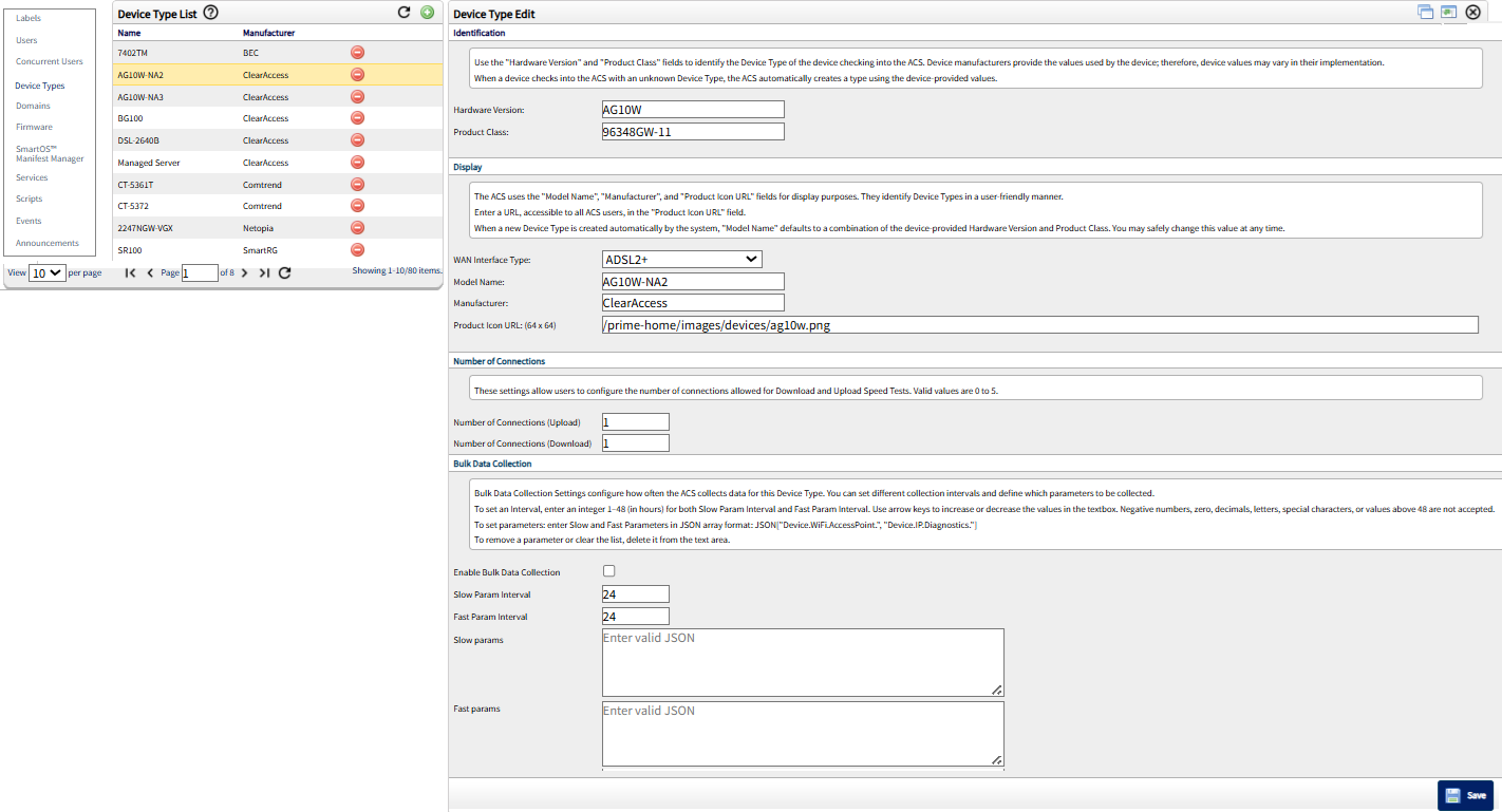 Managing Device Types